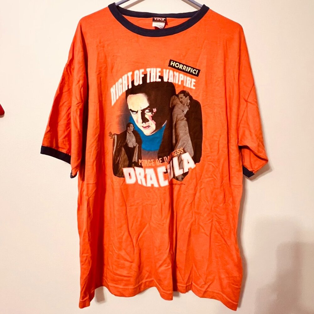 VTG Night of the Vampire Prince of Darkness Dracula Bela Lugosi TShirt Mens XL